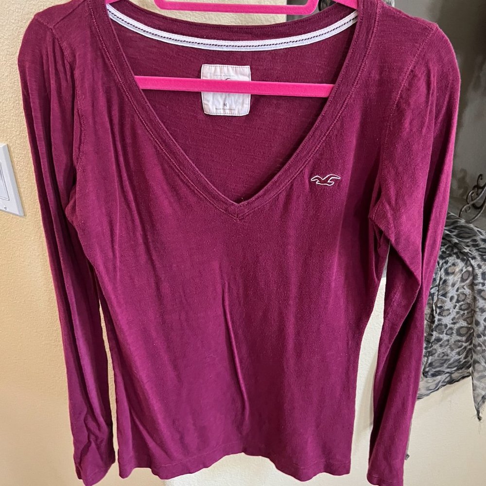 Hollister Burgundy Long Sleeve